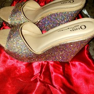 Women's rhinestone wedges